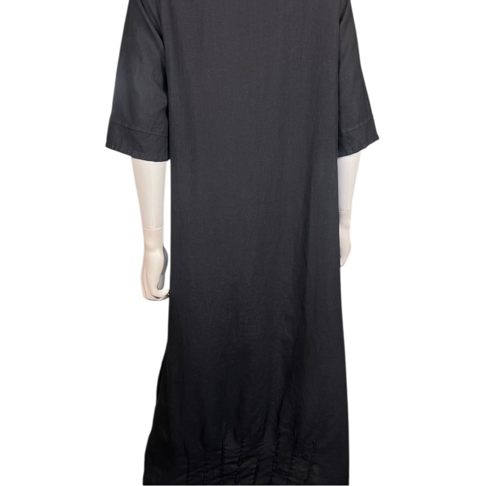 Bryn Walker Lagenlook Black Light Linen Midi Dress - Picture 7 of 12